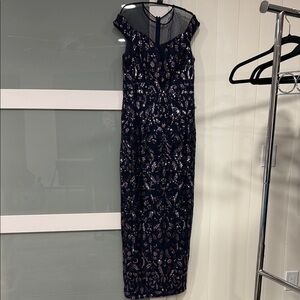 Adrianna Papell Midnight Sequin Maxi Dress